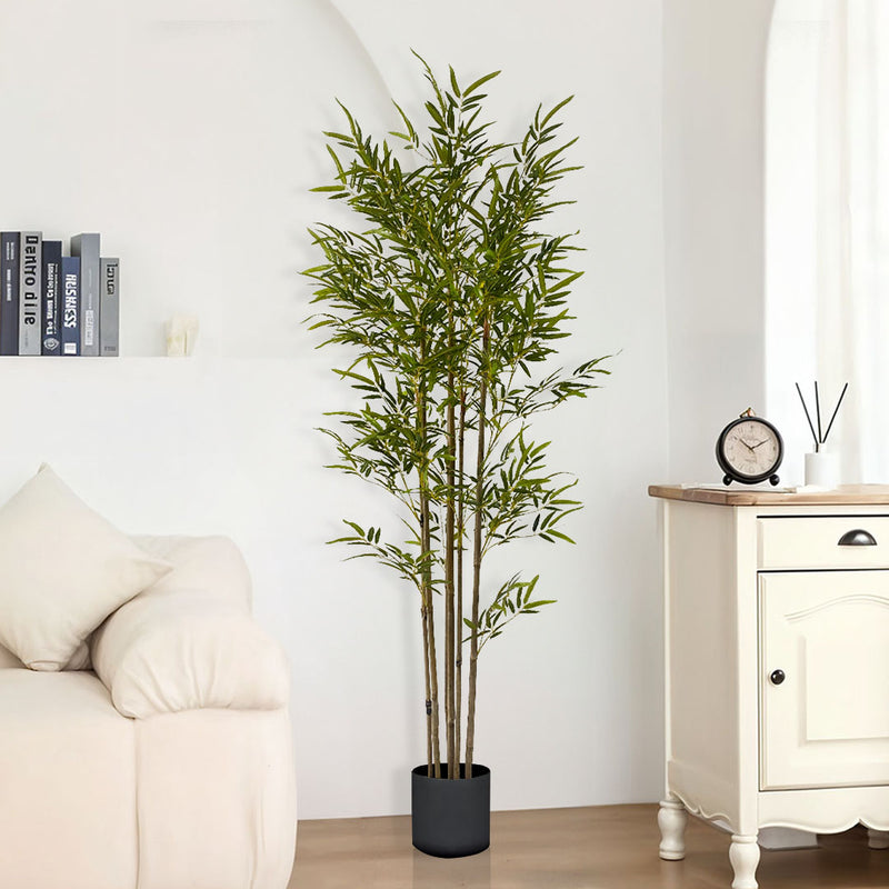 Artificial Bamboo Plant 180cm 7 Branches Green Polyurethane Plastic 2X