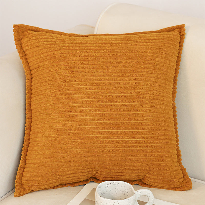 50cm Throw Pillow Velvet Plush 50x50x18cm Mustard Indoor Outdoor