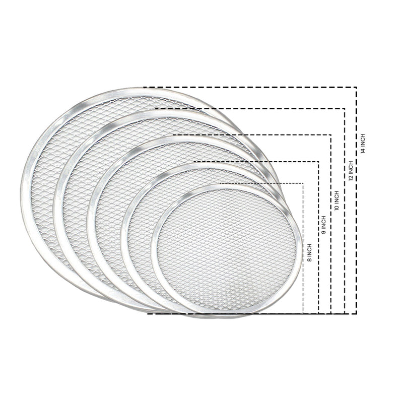 5 X Round Aluminium Pizza Screens Seamless Mesh Commercial 8 9 10 12 14 Inch