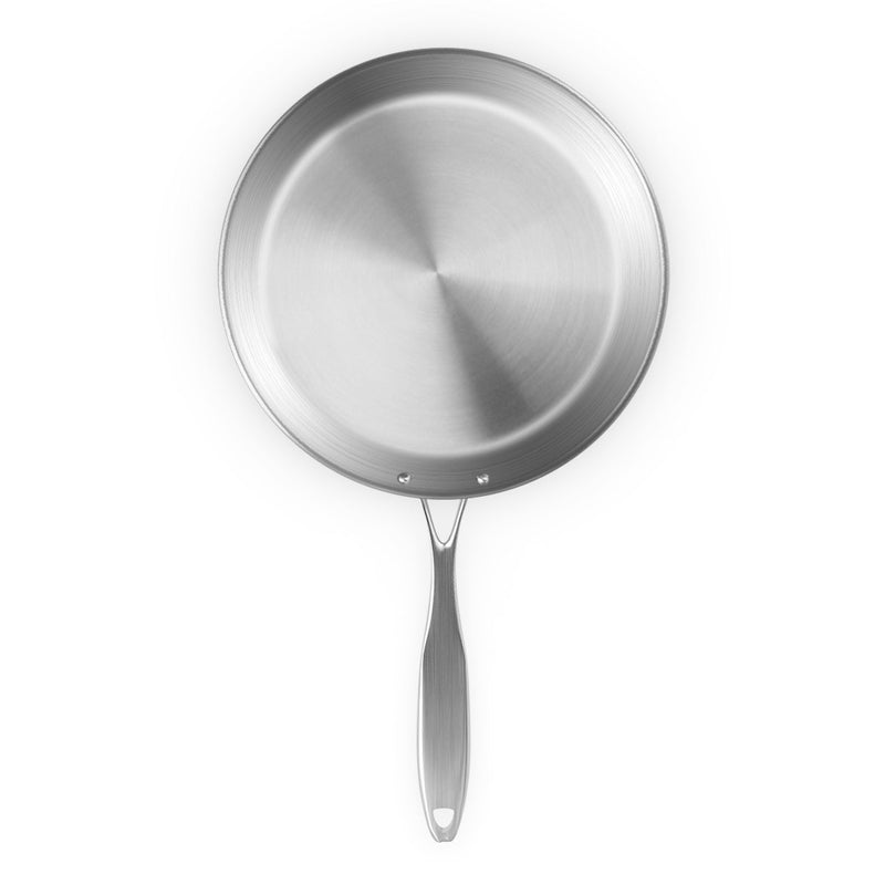 Stainless Steel Fry Pan Set 28cm 32cm Induction Compatible Riveted Handles