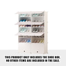7 Tier 2 Column White Shoe Rack Organizer Dust-Free Stackable Storage Stand