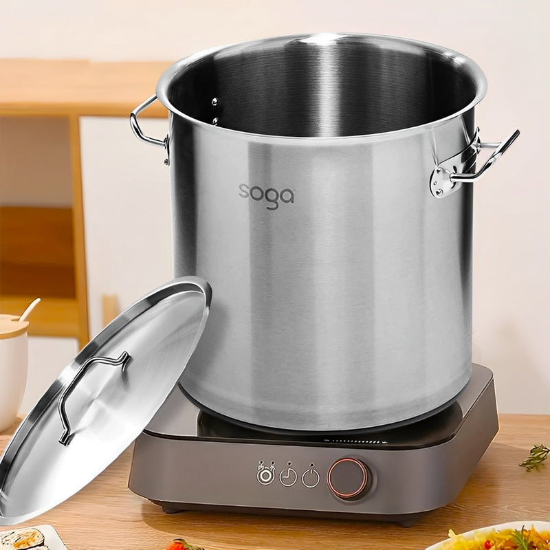 Commercial Stock Pot 143L Stainless Steel 18/10 Heavy Duty Thick Bottom