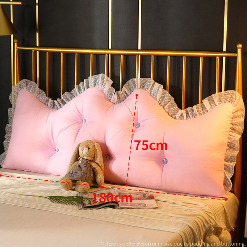 4X Princess Headboard Pillow 180cm Pink Polyester Backrest Cushion Decor