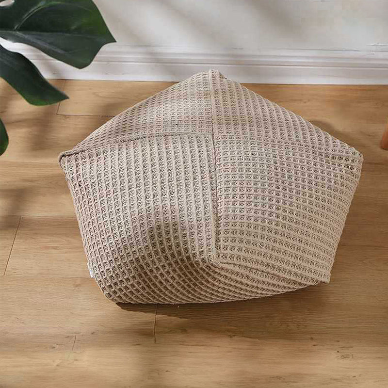 53cm Polyester Cotton Pouf Cushion Epp Particle Insert Plush Beige