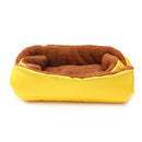Yellow Dual-purpose Cat Dog Bed Warm Plush Kennel Mat Anti Slip Cushion 40cm