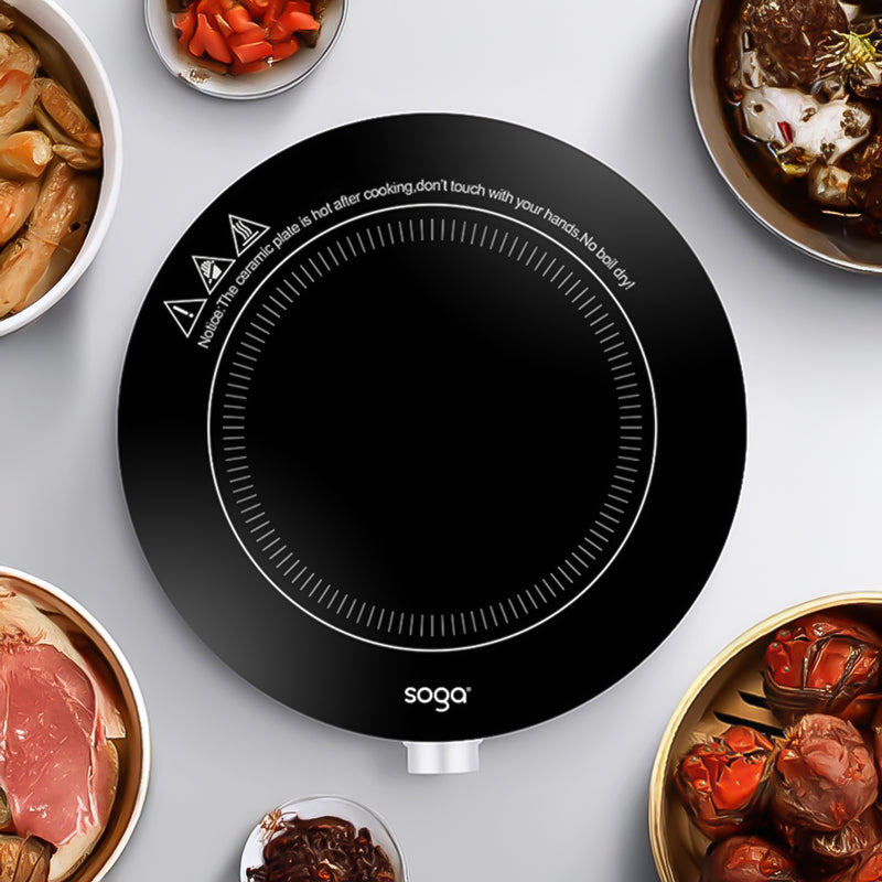 Portable 26cm Electric Induction Cooktop 2000W Touch Control Black Kitchen Cook