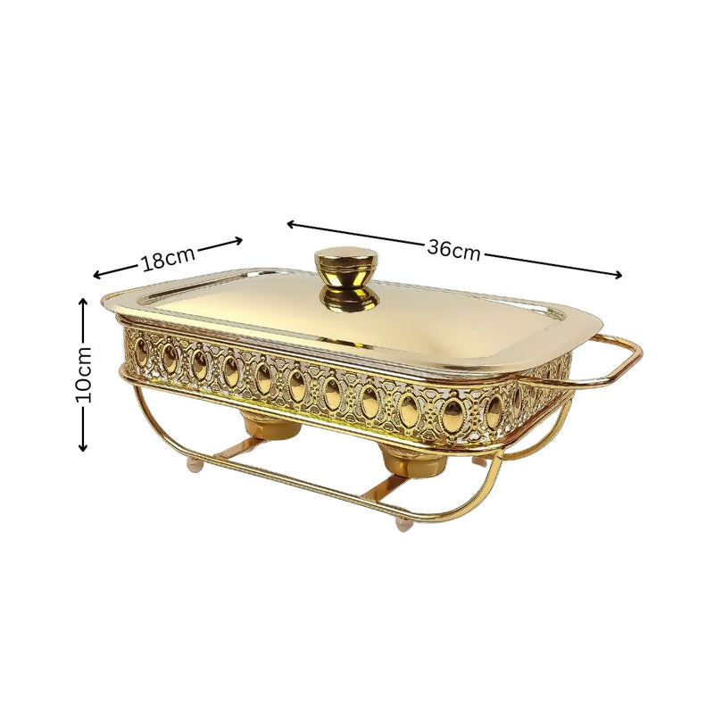 1.5L Lace Dining Stove Glass Pot Iron Frame Stainless Steel Lid Gold