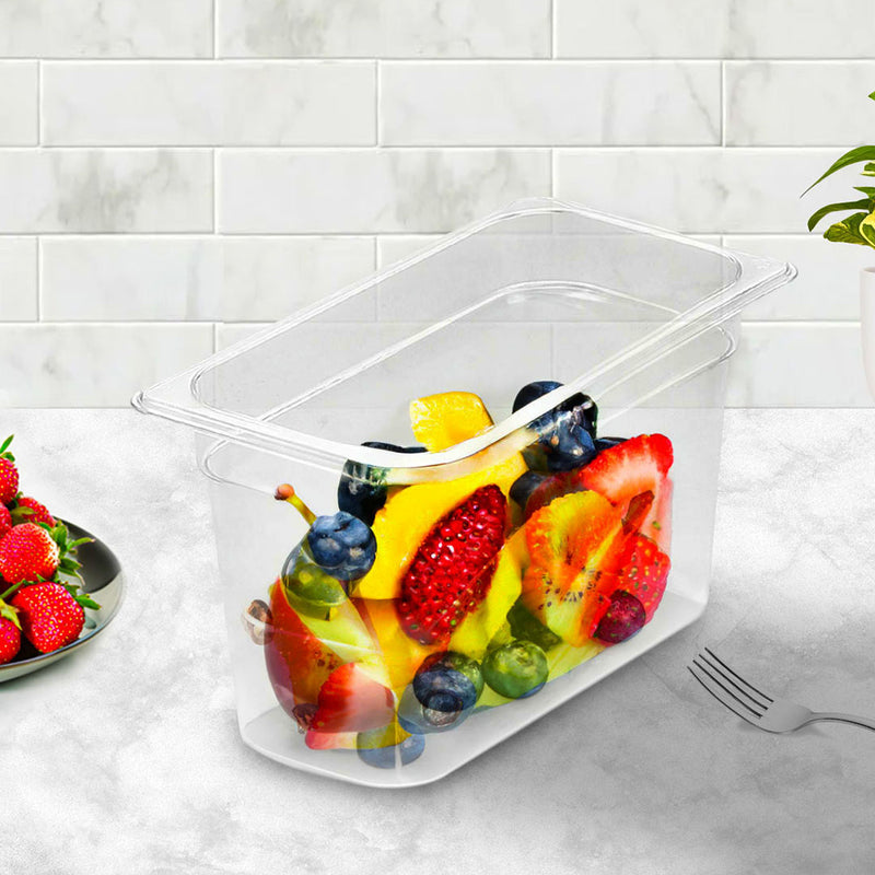 200mm Gastronorm GN Pan Bundle of 2 Polycarbonate Withstand -40 to 100 Degrees