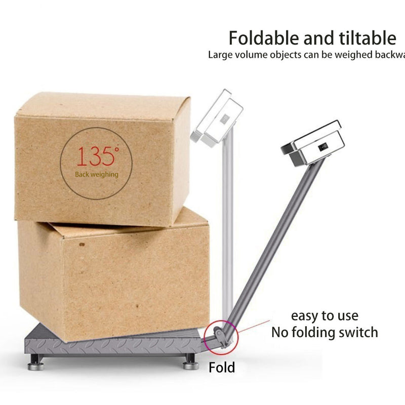 150kg Digital Platform Scale Electronic LCD Display Stainless Steel Black