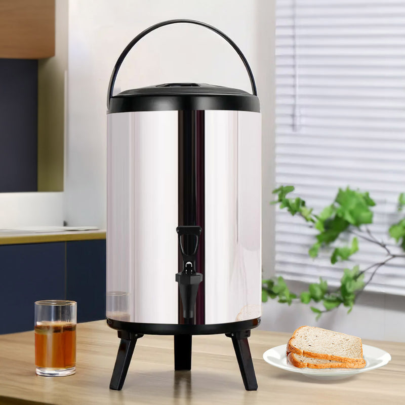 10L Portable Insulated Stainless Steel Coffee Tea Beer Brew Pot With Dispenser