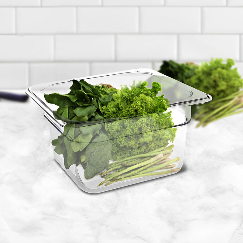 150mm Clear Polycarbonate 1/6 Gastronorm Pan Dishwasher Safe