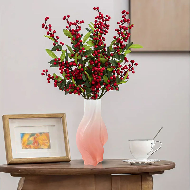 32cm Pink Hand Blown Glass Vase Tall Slender Vintage Centerpiece
