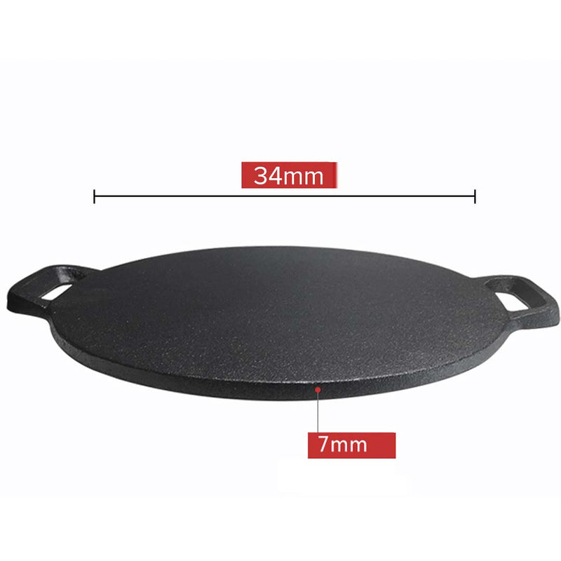 Dual Induction Cooktop 2 Burners 30cm Cast Iron Griddle 34cm Crepe Pan Black