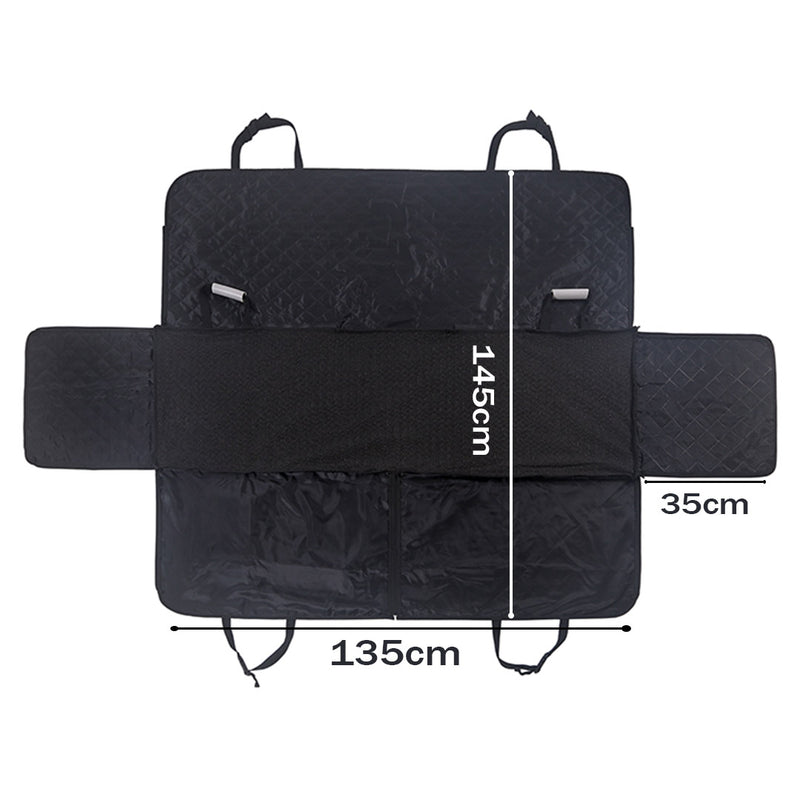 2X Waterproof Dog Car Seat Cover 600D Oxford Non-Slip Protector Black 145x135cm