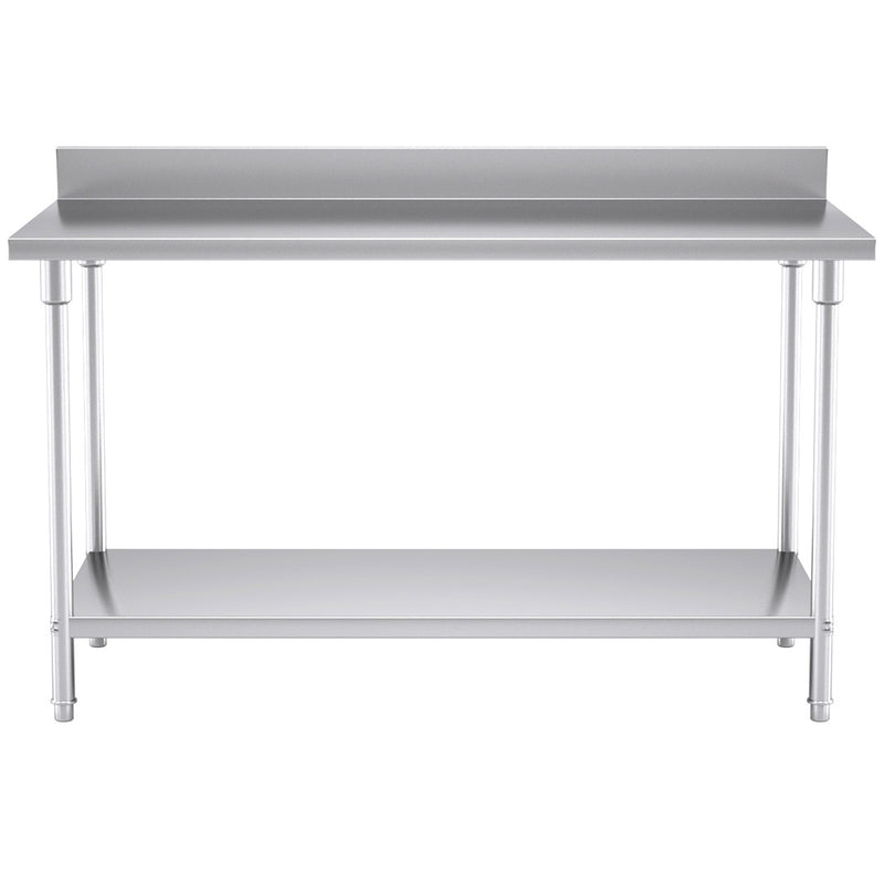 Commercial Stainless Steel Prep Workbench With Backsplash 1500mm x 700mm x 850mm