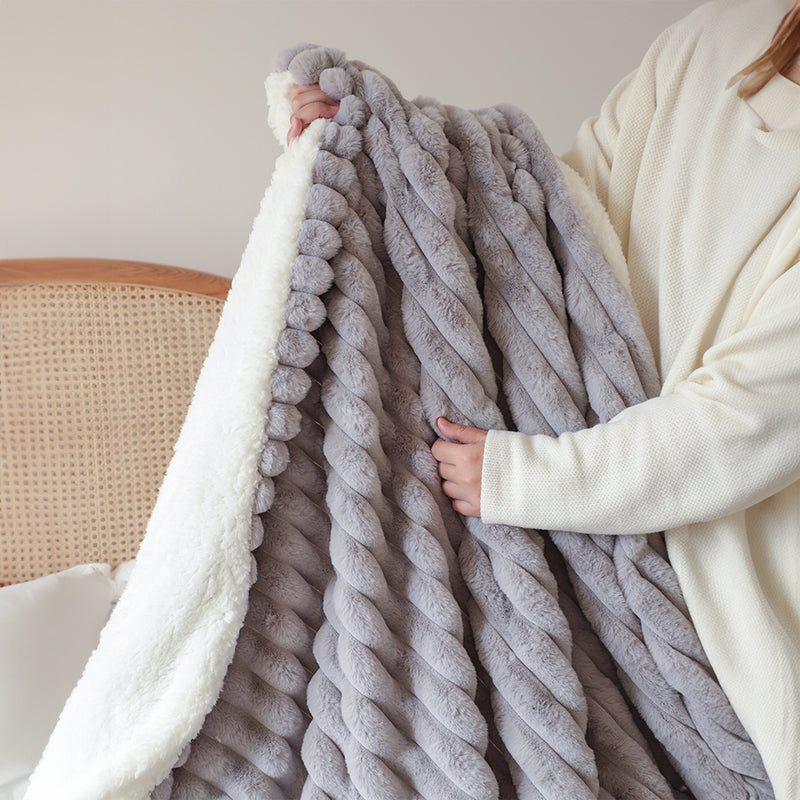 Milk Velvet Throw Blanket 150x200cm Polyester Smoke Gray Luxuriously Soft