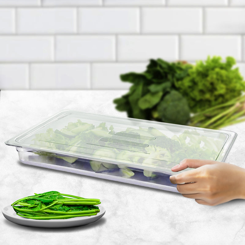 Clear Polycarbonate Gastronorm 1/2 Pan 65mm With Lid Bundle of 4