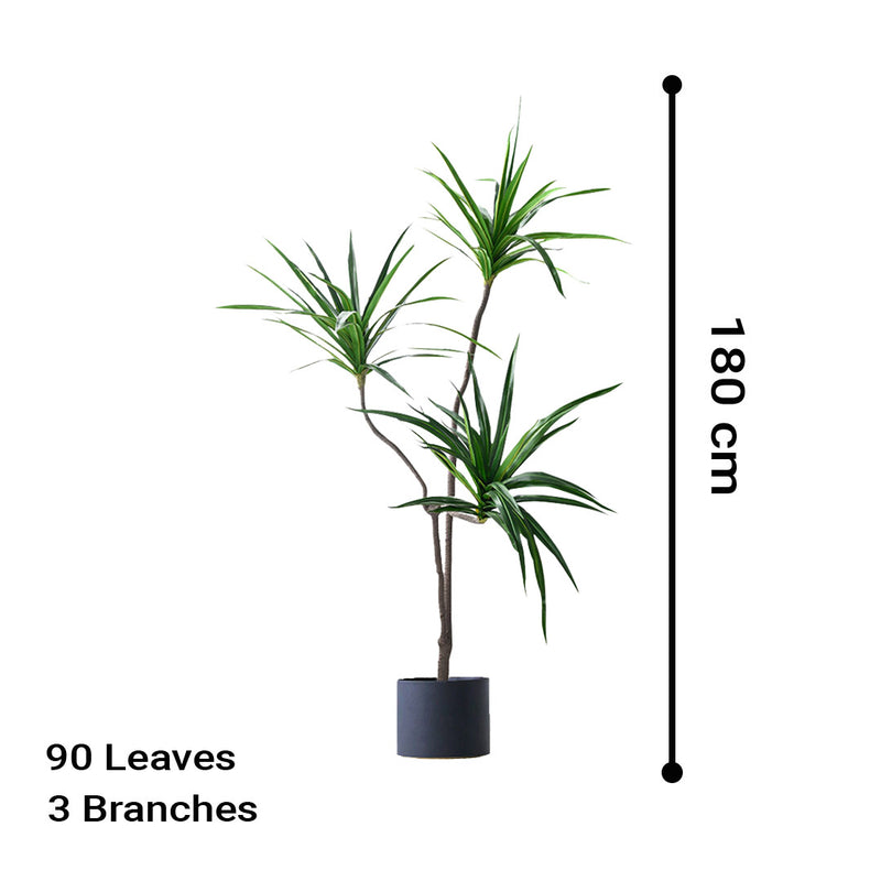 4X 180cm Artificial Brazilian Iron Tree Plant Polyurethane Green 3 Heads
