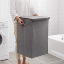 2X Grey Large Collapsible Laundry Hamper Foldable Canvas Basket Storage Organizer