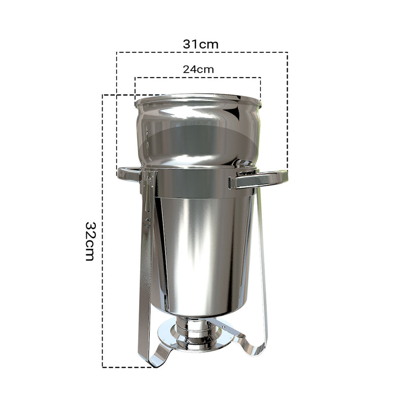 4X 7L Stainless Steel Round Soup Warmer Chafing Dish Mirror Finish