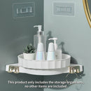 White Wall-Mounted Rotating Bathroom Shelf Plastic 360 Degree Corner Organizer