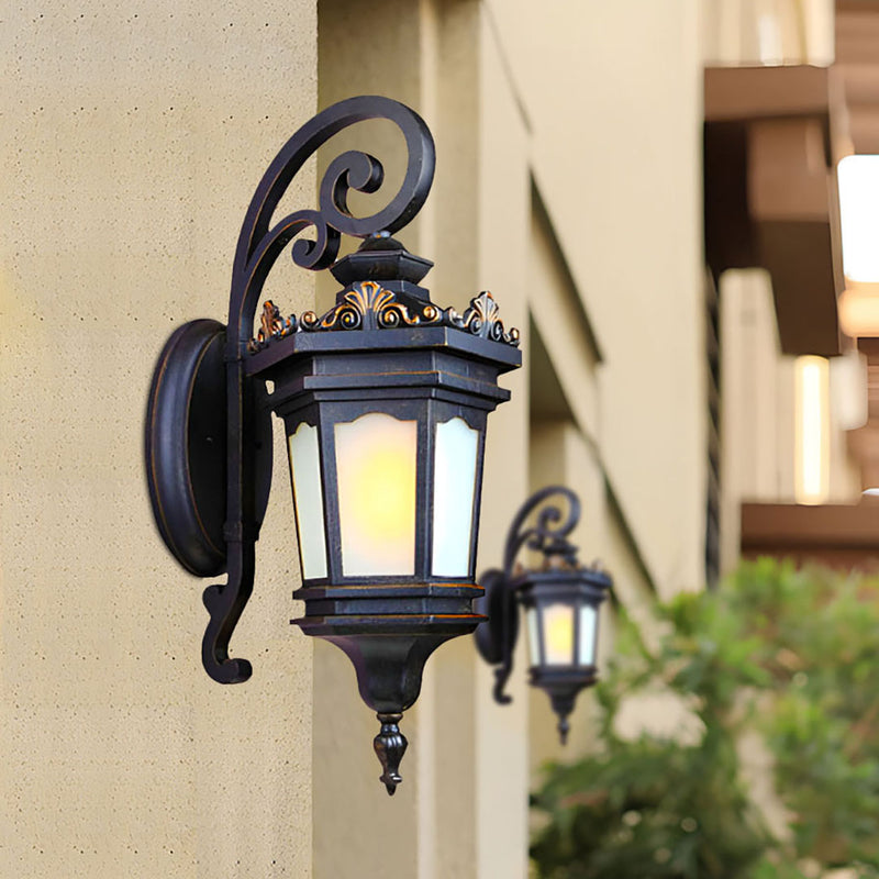 4X 32x62cm Aluminum Glass Wall Light Black Elegant Indoor Outdoor