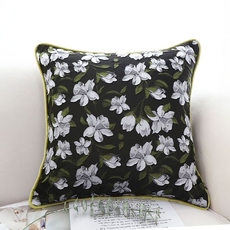 2X 45x45cm Velvet Plush Square Throw Pillows Olive Green 15cm Thick