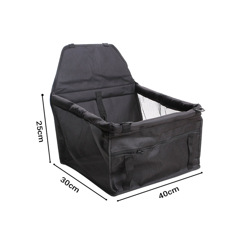 2X Pet Booster Car Seat 40x30x25cm 600D Oxford Waterproof Breathable Black