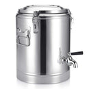 12L Stainless Steel Insulated Stock Pot Beverage Dispenser With Tap Handles