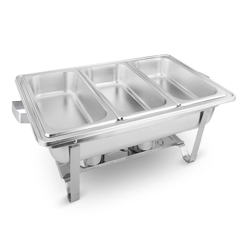 2X 3L Triple Tray Stainless Steel Chafing Dish Food Warmer Buffet Catering