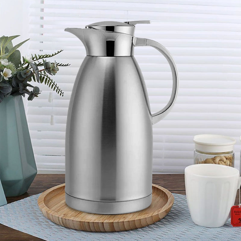 2.3L Silver Double-Wall Vacuum Flask Stainless Steel Thermal Insulated