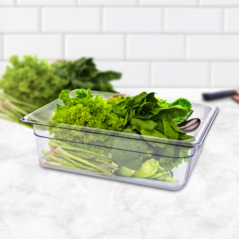 150mm Gastronorm 1/2 Pan Polycarbonate 32.5x26.5x15cm Clear Bundle of 4