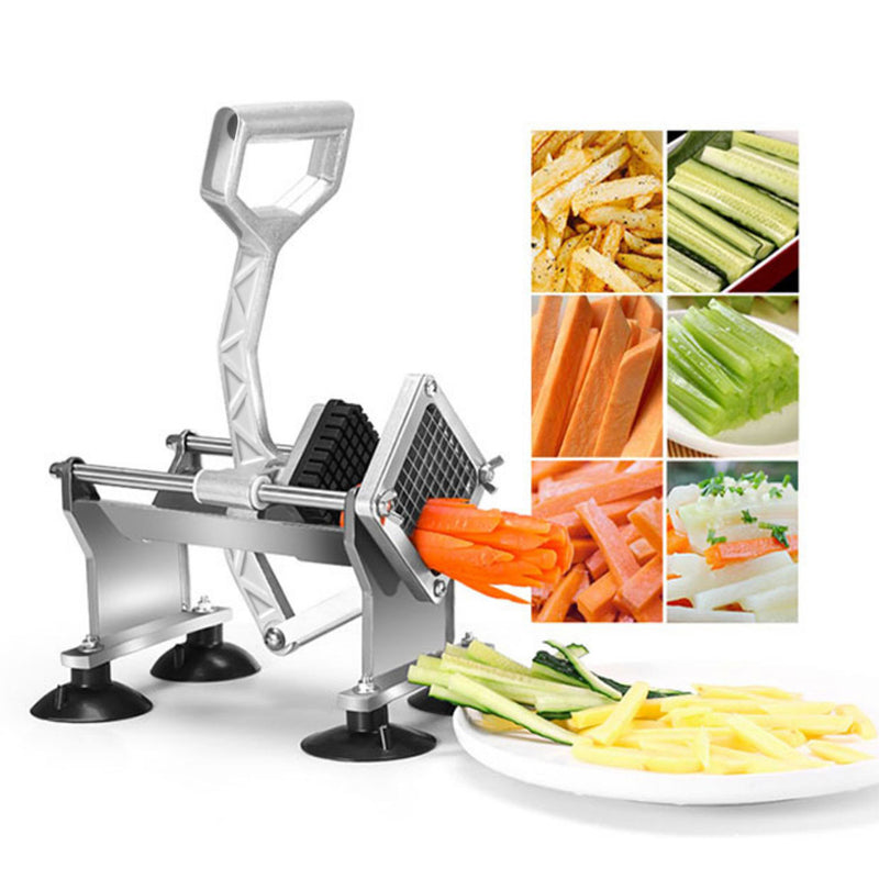 Stainless Steel Commercial Potato Cutter With 3 Blades For Vegetables Silver