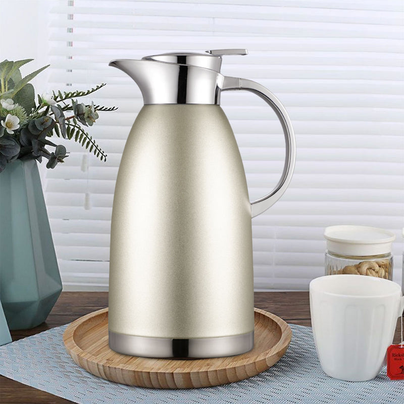 Silver 1.8L Double Wall Vacuum Thermal Flask Stainless Steel Portable Insulated