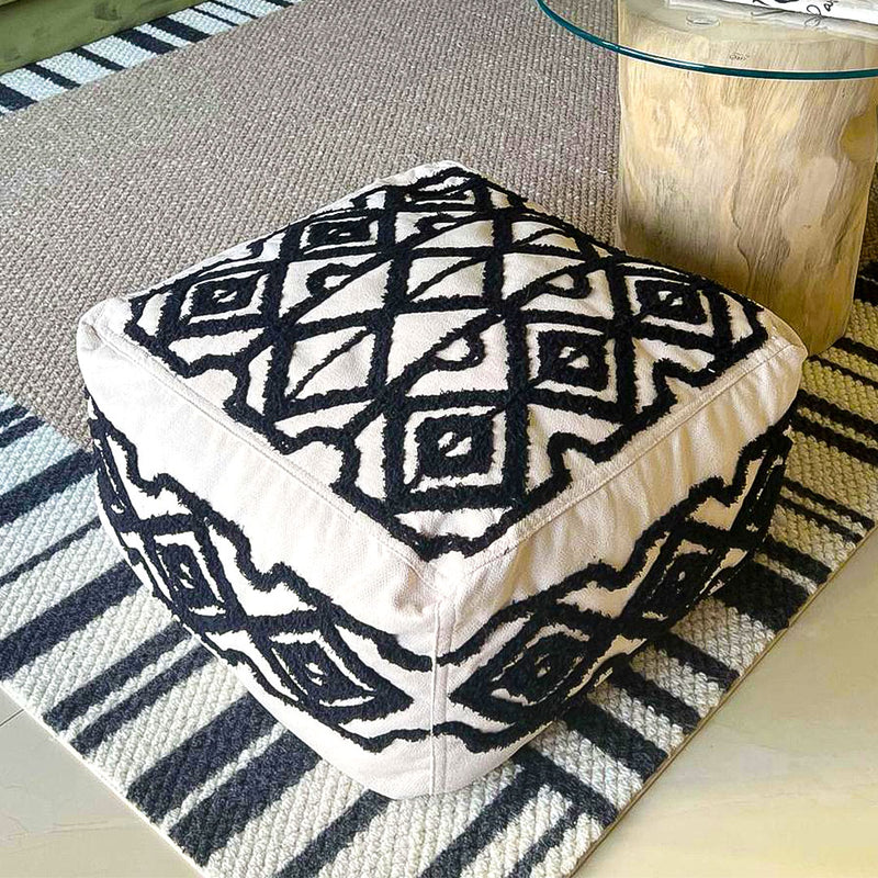2X 50x50x30cm Polyester Fiber Pouffe Cushion With EPP Insert Multicolor