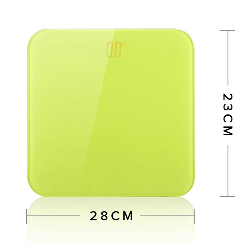 Digital Fitness Weight Scale 180kg Glass LCD Waterproof Non-Slip Green