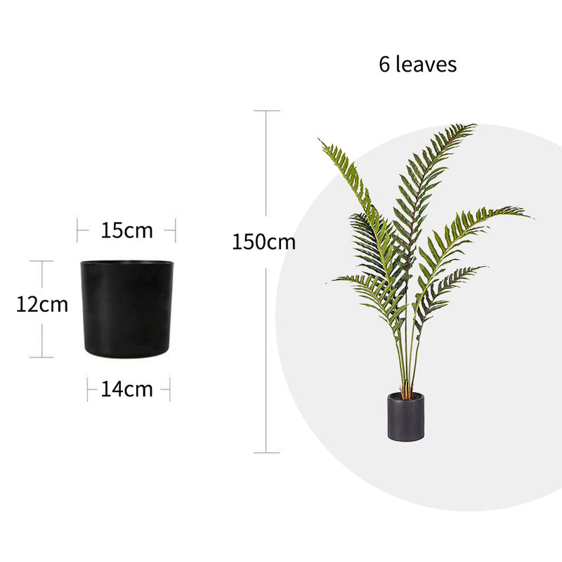 2X 150cm Artificial Hares Foot Fern Polyethylene Green Indoor Plant Realistic