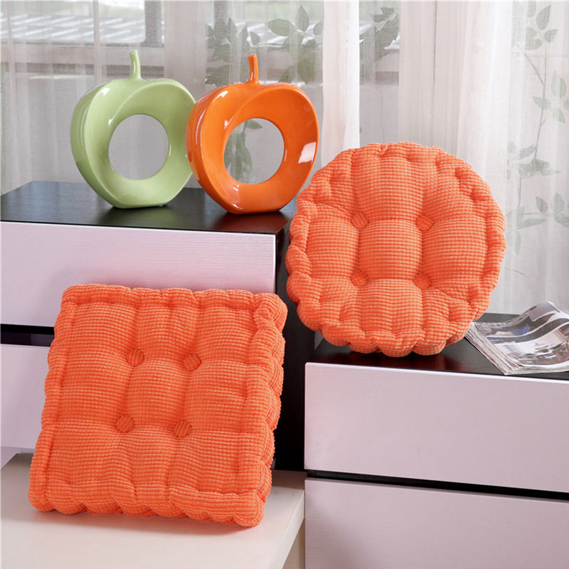 Orange Square Corduroy Cushion 50x50cm Plush Soft Backrest Pillow Home Decor