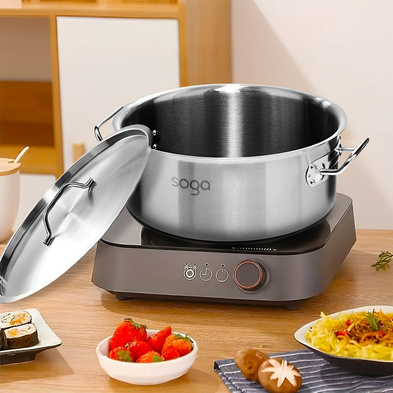 14L 50L Wide Tall Stainless Steel Stockpot Commercial Grade Kitchen Cookware