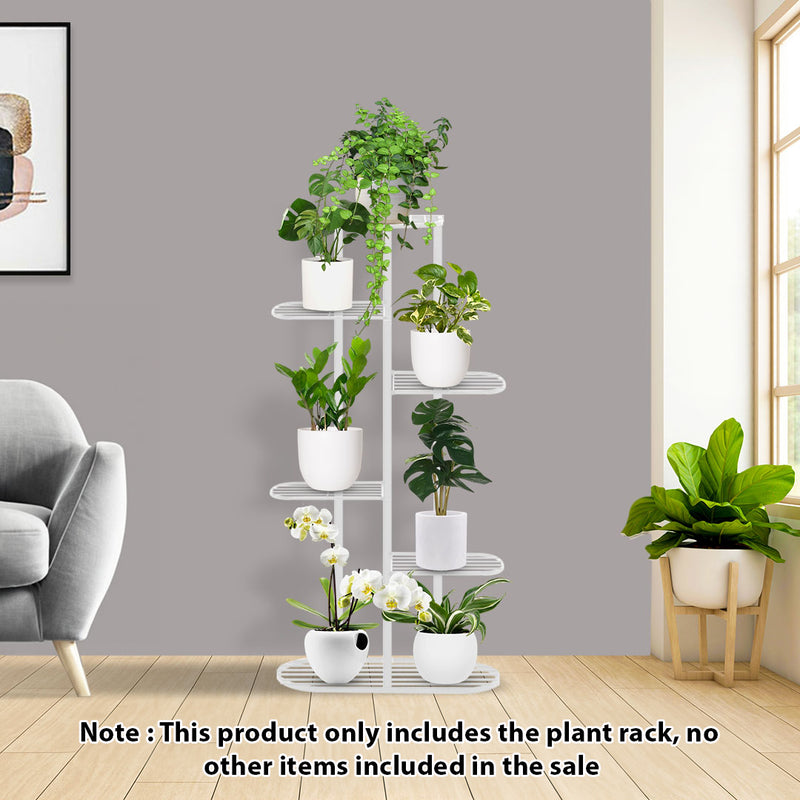 2X 6 Tier Metal Plant Stand White 7 Pots Indoor Outdoor Storage Display Rack