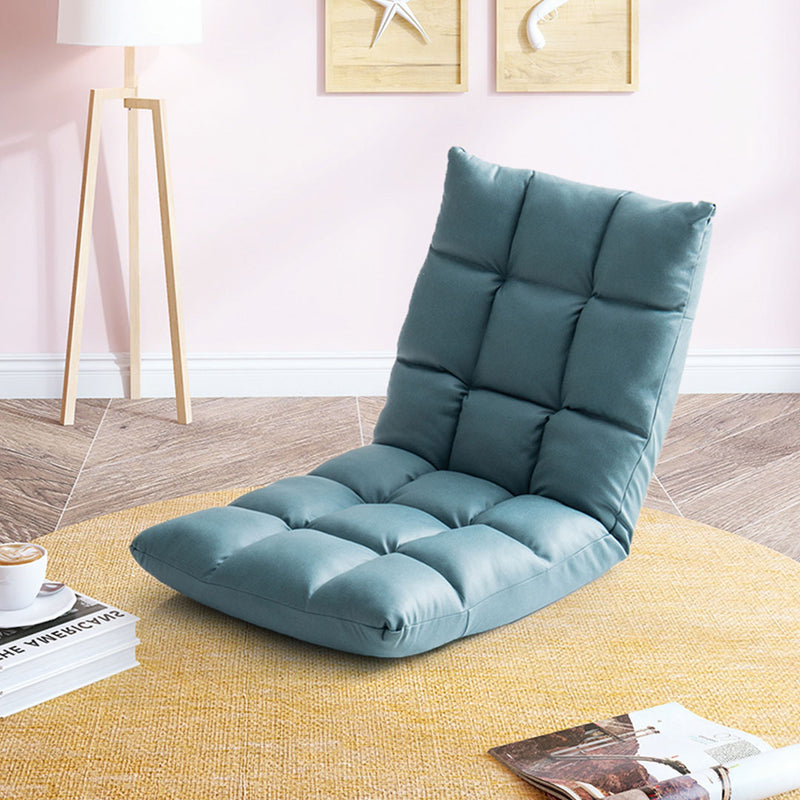 2X Floor Recliner Air Leather 106x46x10cm 5 Position Adjustable Backrest Green