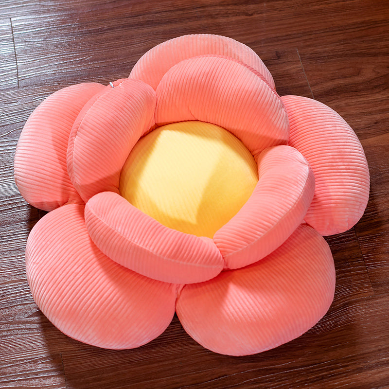 Red Double Flower Shape Plush Cushion Soft Floor Pillow Home Decor 70cm