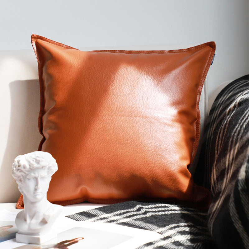 2X 45x45cm Plush Velvet Throw Pillow 15cm Thick Polyester Cotton Brown