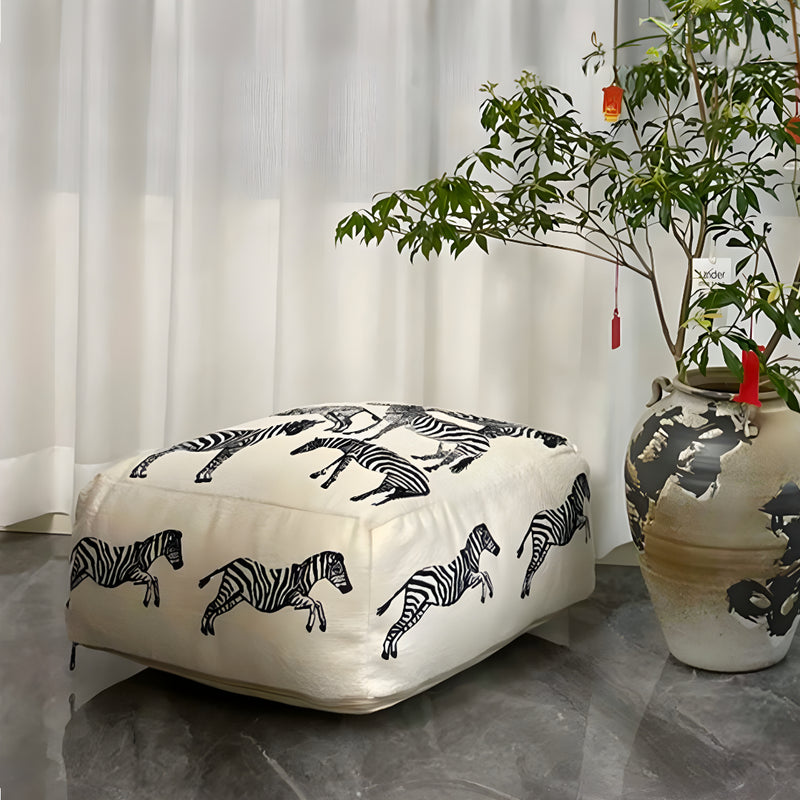 Pouf Floor Cushion Polyester Fiber 48x48x25cm Epp Particle Inserts Multicolor