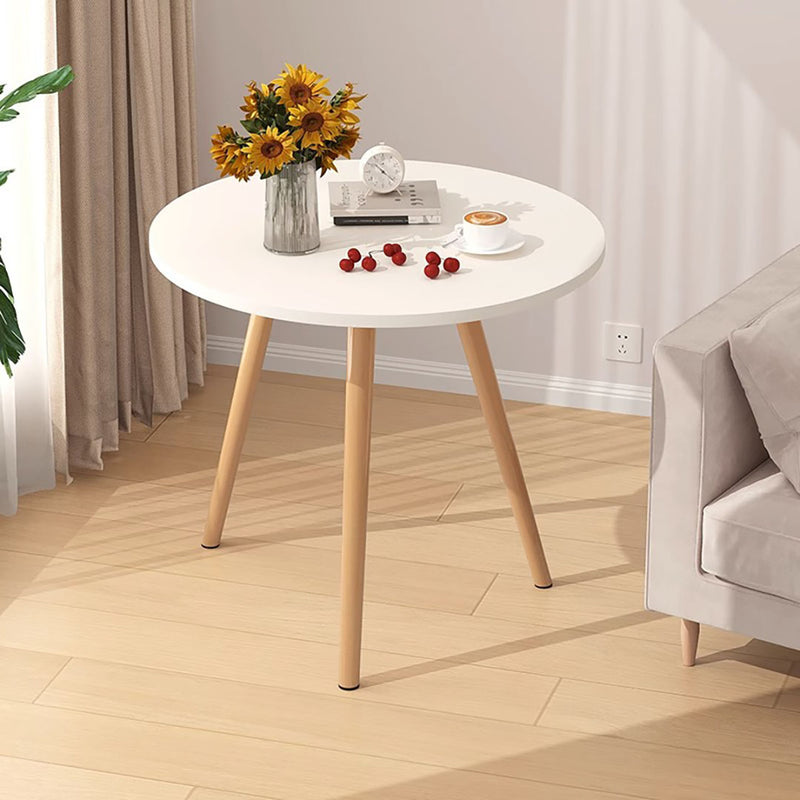 Small Side Coffee Table 60x72cm Wood Panel White Wood Legs Modern Nordic