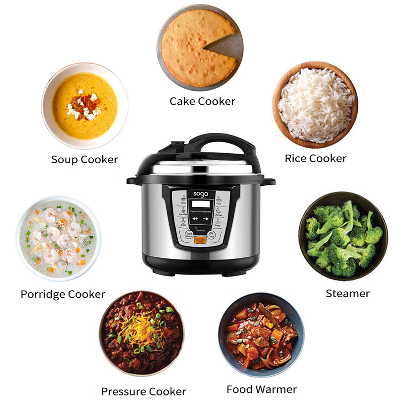 Electric Pressure Cooker 8L 1600W Stainless Steel Nonstick Inner Pot One Touch
