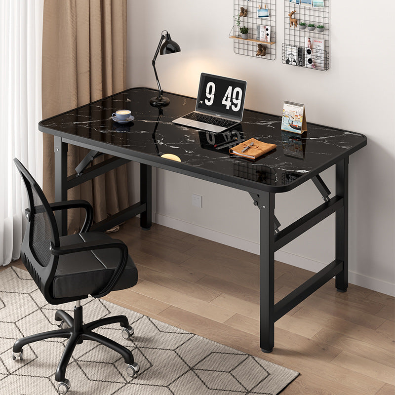 2X Black Stone Foldable Computer Study Table 120x60x75cm Easy Assembly
