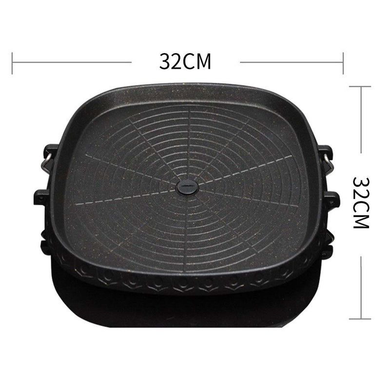 Portable Korean BBQ Stone Grill Plate Non Stick 320mm Smokeless Outdoor Cooking