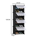 8 Tier Shoe Rack Organizer Portable Cabinet Large Capacity Black Wardrobe