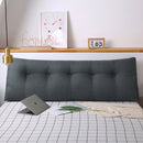 120cm Dark Grey Wedge Headboard Pillow Triangular Backrest with Pocket